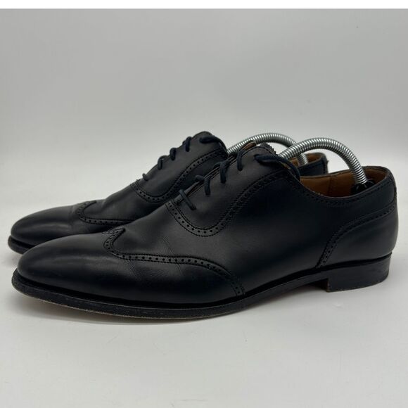 Brooks Brothers Peal Co Dress‎ Oxford Shoes Mens 10.5 Black Leather England Made - Picture 1 of 13